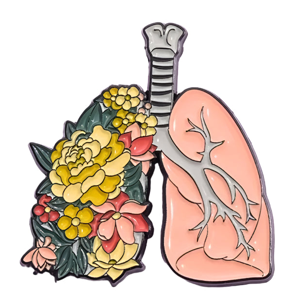 Lungs with Flowers Enamel Pin