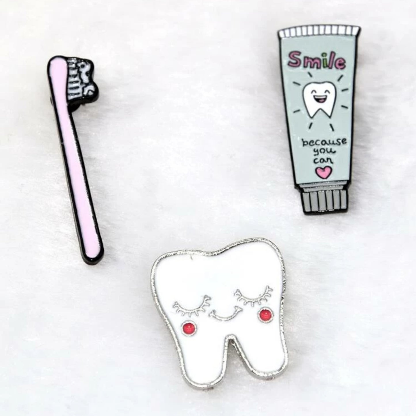 Toothbrush Enamel Pin