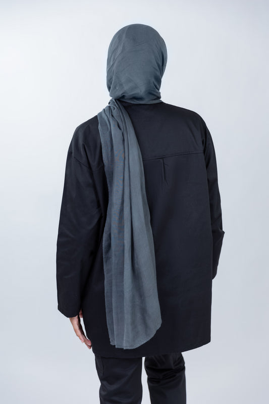 The Long-Sleeve Oversized Medical Scrubs in Black