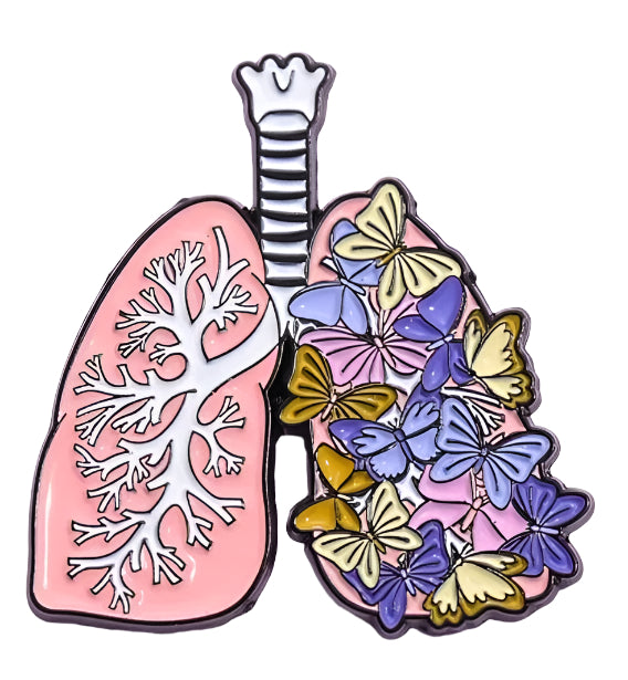Lungs with Butterflies Enamel Pin